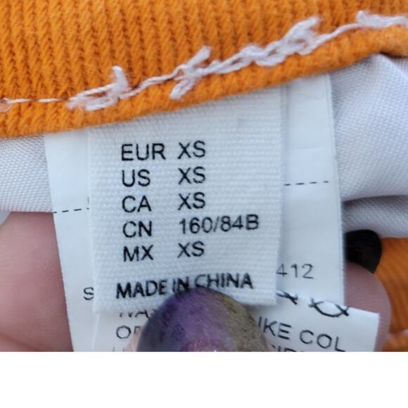 Color Block Jeans Womens X-Small Raw Hem Multi-Colored Patchwork Funky Fun Jeans - Picture 9 of 10